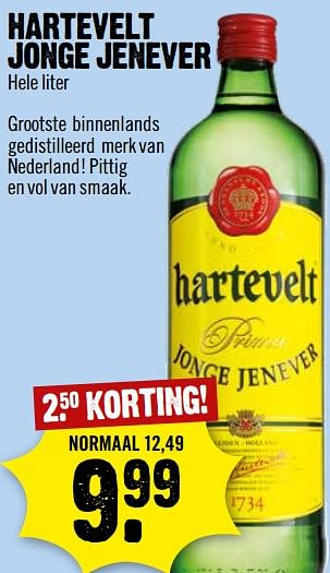 Aanbiedingen Hartevelt jonge jenever - Hartevelt - Geldig van 06/08/2017 tot 12/08/2017 bij Dirk III