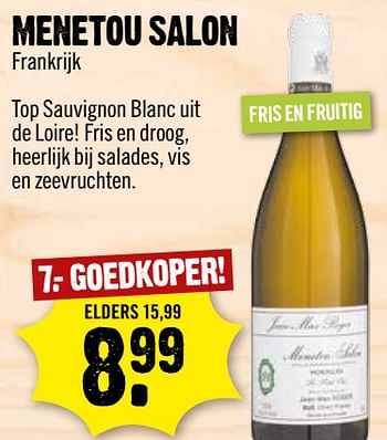 Aanbiedingen Menetou salon frankrijk - Witte wijnen - Geldig van 06/08/2017 tot 12/08/2017 bij Dirk III