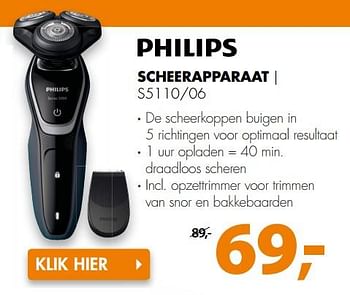 Aanbiedingen Philips scheerapparaat s5110-06 - Philips - Geldig van 05/08/2017 tot 13/08/2017 bij Expert