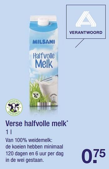 Aanbiedingen Verse halfvolle melk - Milsani - Geldig van 06/08/2017 tot 12/08/2017 bij Aldi