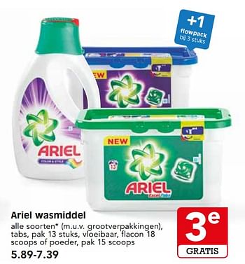 Aanbiedingen Ariel wasmiddel - Ariel - Geldig van 06/08/2017 tot 12/08/2017 bij Em-té