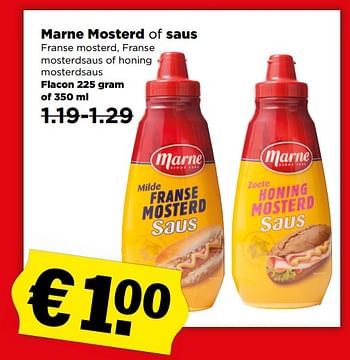 Aanbiedingen Marne mosterd of saus - marne - Geldig van 06/08/2017 tot 12/08/2017 bij Plus