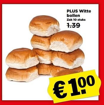 Aanbiedingen Plus witte bollen - Huismerk - Plus - Geldig van 06/08/2017 tot 12/08/2017 bij Plus