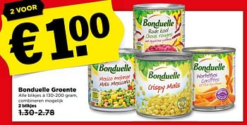 Aanbiedingen Bonduelle groente - Bonduelle - Geldig van 06/08/2017 tot 12/08/2017 bij Plus