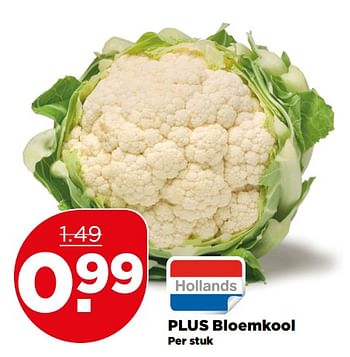 Aanbiedingen Plus bloemkool - Huismerk - Plus - Geldig van 06/08/2017 tot 12/08/2017 bij Plus