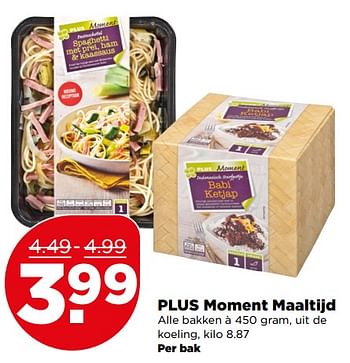 Aanbiedingen Plus moment maaltijd - Huismerk - Plus - Geldig van 06/08/2017 tot 12/08/2017 bij Plus