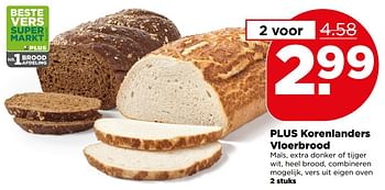 Aanbiedingen Plus korenlanders vloerbrood - Korenlanders - Geldig van 06/08/2017 tot 12/08/2017 bij Plus