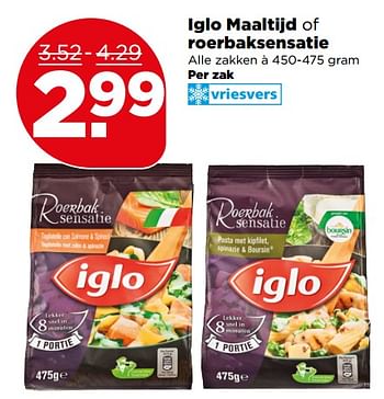 Aanbiedingen Iglo maaltijd of roerbaksensatie - Iglo - Geldig van 06/08/2017 tot 12/08/2017 bij Plus
