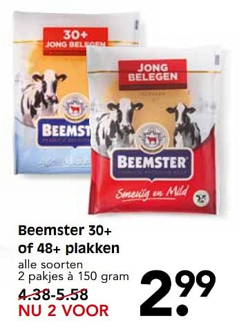Aanbiedingen Beemster 30+ of 48+ plakken - Beemster - Geldig van 06/08/2017 tot 12/08/2017 bij Em-té