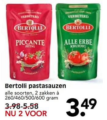 Aanbiedingen Bertolli pastasauzen - Bertolli - Geldig van 06/08/2017 tot 12/08/2017 bij Em-té