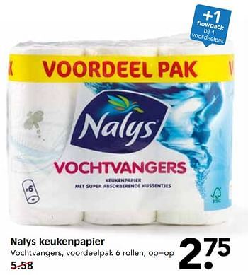 Aanbiedingen Nalys keukenpapier - Nalys - Geldig van 06/08/2017 tot 12/08/2017 bij Em-té