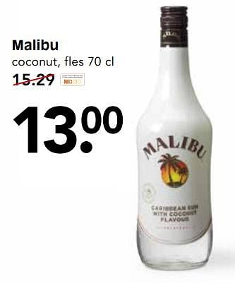 Aanbiedingen Malibu coconut - Malibu - Geldig van 06/08/2017 tot 12/08/2017 bij Em-té