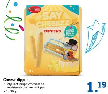 Aanbiedingen Cheese dippers - Milbona - Geldig van 07/08/2017 tot 13/08/2017 bij Lidl