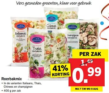 Aanbiedingen Roerbakmix - Saladinettes - Geldig van 07/08/2017 tot 13/08/2017 bij Lidl