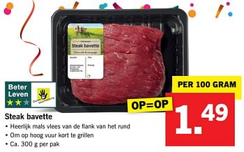 Aanbiedingen Steak bavette - Huismerk - Lidl - Geldig van 07/08/2017 tot 13/08/2017 bij Lidl