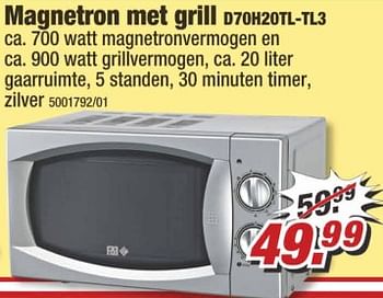 Aanbiedingen Magnetron met grill d70h20tl-tl3 - Huismerk - Poco - Geldig van 07/08/2017 tot 13/08/2017 bij Poco