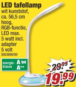 Aanbiedingen Led tafellamp - Huismerk - Poco - Geldig van 07/08/2017 tot 13/08/2017 bij Poco