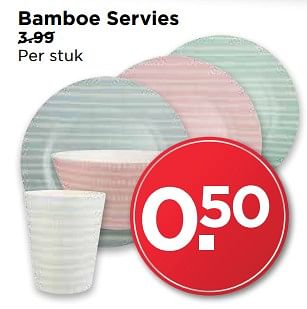 Aanbiedingen Bamboe servies - Bamboe - Geldig van 06/08/2017 tot 12/08/2017 bij Vomar