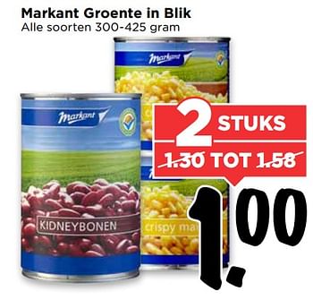 Aanbiedingen Markant groente in blik - Markant - Geldig van 06/08/2017 tot 12/08/2017 bij Vomar