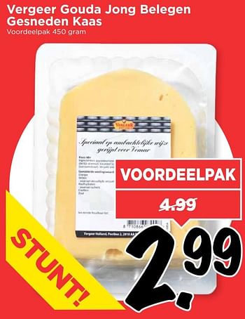 Aanbiedingen Vergeer gouda jong belegen gesneden kaas - Vergeer  - Geldig van 06/08/2017 tot 12/08/2017 bij Vomar