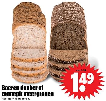 Aanbiedingen Boeren donker of zonnepit meergranen - Huismerk - Dirk - Geldig van 06/08/2017 tot 12/08/2017 bij Lekker Doen