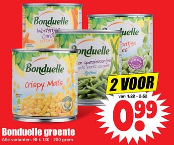 Aanbiedingen Bonduelle groente - Bonduelle - Geldig van 06/08/2017 tot 12/08/2017 bij Lekker Doen
