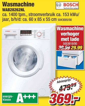 Aanbiedingen Bosch wasmachine wab28262nl - Bosch - Geldig van 07/08/2017 tot 13/08/2017 bij Poco