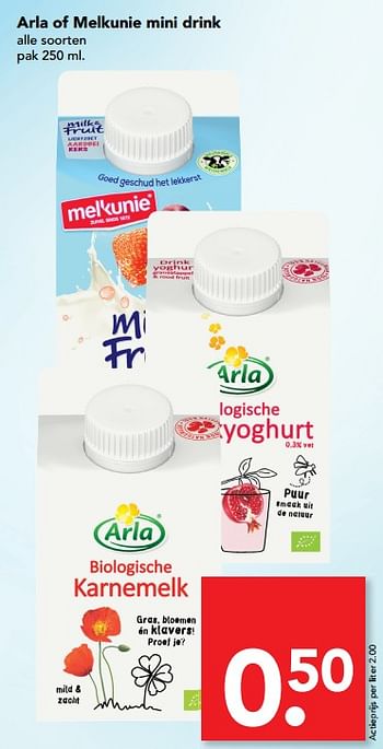 Aanbiedingen Arla of melkunie mini drink - Arla - Geldig van 06/08/2017 tot 19/08/2017 bij Deen Supermarkten