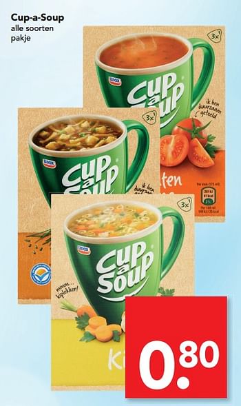 Aanbiedingen Cup-a-soup - Unox - Geldig van 06/08/2017 tot 19/08/2017 bij Deen Supermarkten
