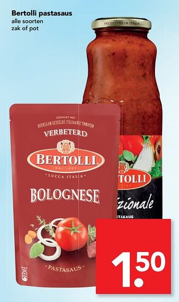 Aanbiedingen Bertolli pastasaus - Bertolli - Geldig van 06/08/2017 tot 19/08/2017 bij Deen Supermarkten