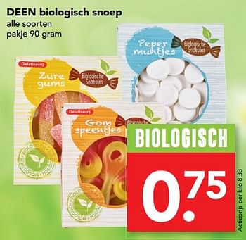 Aanbiedingen Deen biologisch snoep - Huismerk deen supermarkt - Geldig van 06/08/2017 tot 19/08/2017 bij Deen Supermarkten