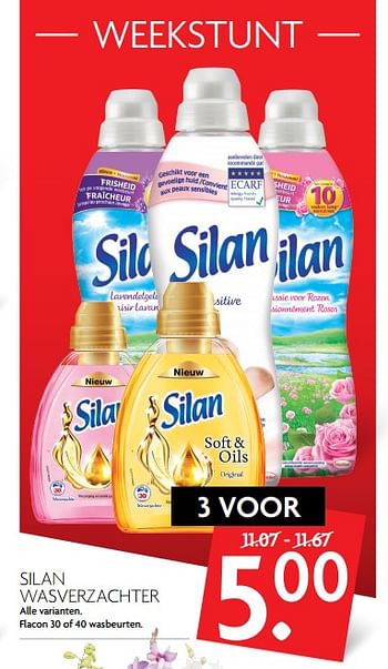 Aanbiedingen Silan wasverzachter - Silan - Geldig van 06/08/2017 tot 12/08/2017 bij Deka Markt