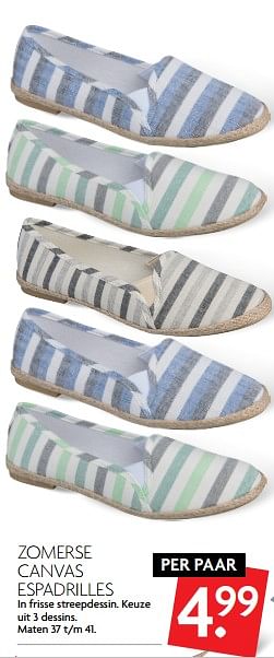 Aanbiedingen Zomerse canvas espadrilles - Huismerk - Deka Markt - Geldig van 06/08/2017 tot 12/08/2017 bij Deka Markt