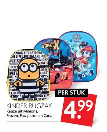 Aanbiedingen Kinder rugzak - Huismerk - Deka Markt - Geldig van 06/08/2017 tot 12/08/2017 bij Deka Markt