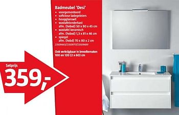 Aanbiedingen Badmeubel `desi` - Huismerk - Bauhaus - Geldig van 07/08/2017 tot 28/08/2017 bij Bauhaus