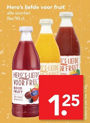 Aanbiedingen Hero`s liefde voor fruit - Hero - Geldig van 06/08/2017 tot 19/08/2017 bij Deen Supermarkten