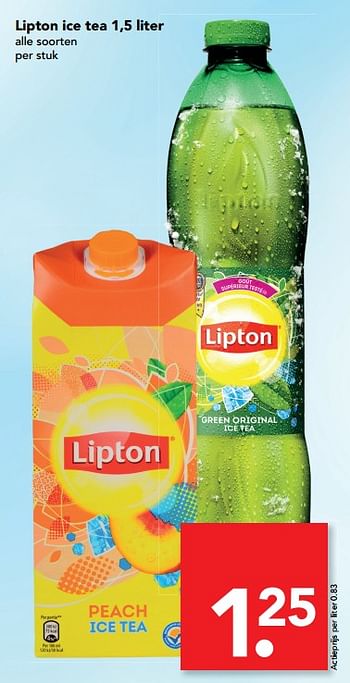 Aanbiedingen Lipton ice tea - Lipton - Geldig van 06/08/2017 tot 19/08/2017 bij Deen Supermarkten