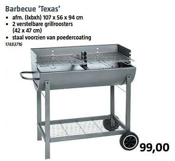 Aanbiedingen Barbecue `texas` - Huismerk - Bauhaus - Geldig van 07/08/2017 tot 28/08/2017 bij Bauhaus