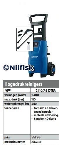 Aanbiedingen Nilfisk hogedrukreinigers type c 110.7-5 x-tra - Nilfisk - Geldig van 07/08/2017 tot 28/08/2017 bij Bauhaus