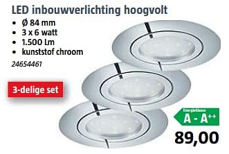 Aanbiedingen Led inbouwverlichting hoogvolt - Huismerk - Bauhaus - Geldig van 07/08/2017 tot 28/08/2017 bij Bauhaus