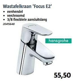 Aanbiedingen Wastafelkraan `focus e2` - Hansgrohe - Geldig van 07/08/2017 tot 28/08/2017 bij Bauhaus
