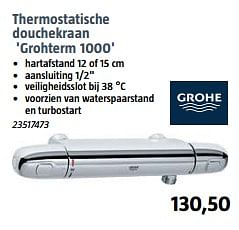 Aanbiedingen Thermostatische douchekraan grohterm 1000 - Grohe - Geldig van 07/08/2017 tot 28/08/2017 bij Bauhaus