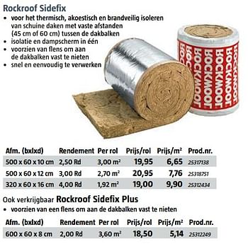 Aanbiedingen Rockroof sidefix hellende daken - Rockwool - Geldig van 07/08/2017 tot 28/08/2017 bij Bauhaus