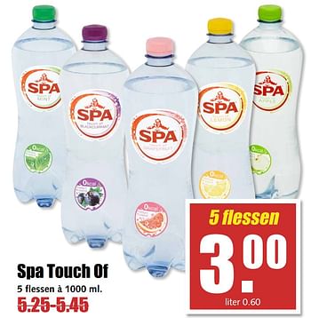 Aanbiedingen Spa touch of 5 flessen - Spa - Geldig van 07/08/2017 tot 12/08/2017 bij MCD Supermarkten