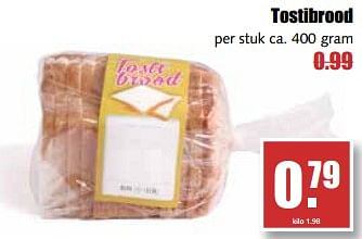 Aanbiedingen Tostibrood - Huismerk - MCD Supermarkten - Geldig van 07/08/2017 tot 12/08/2017 bij MCD Supermarkten