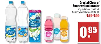 Aanbiedingen Crystal clear of sourcy vitaminwater - Huismerk - MCD Supermarkten - Geldig van 07/08/2017 tot 12/08/2017 bij MCD Supermarkten