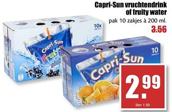 Aanbiedingen Capri-sun vruchtendrink of fruity water - Capri-Sun - Geldig van 07/08/2017 tot 12/08/2017 bij MCD Supermarkten