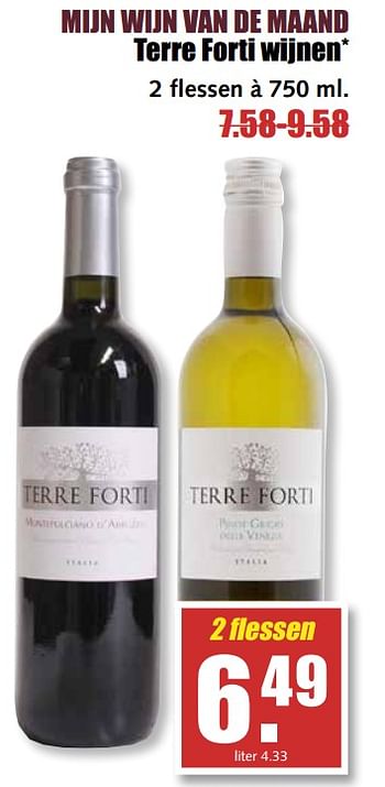Aanbiedingen Mijn wijn van de maand terre forti wijnen - Rode wijnen - Geldig van 07/08/2017 tot 12/08/2017 bij MCD Supermarkten