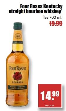 Aanbiedingen Four roses kentucky straight bourbon whiskey - Four Roses - Geldig van 07/08/2017 tot 12/08/2017 bij MCD Supermarkten