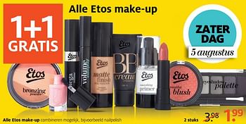 Aanbiedingen Etos make-up - Huismerk - Etos - Geldig van 07/08/2017 tot 13/08/2017 bij Etos